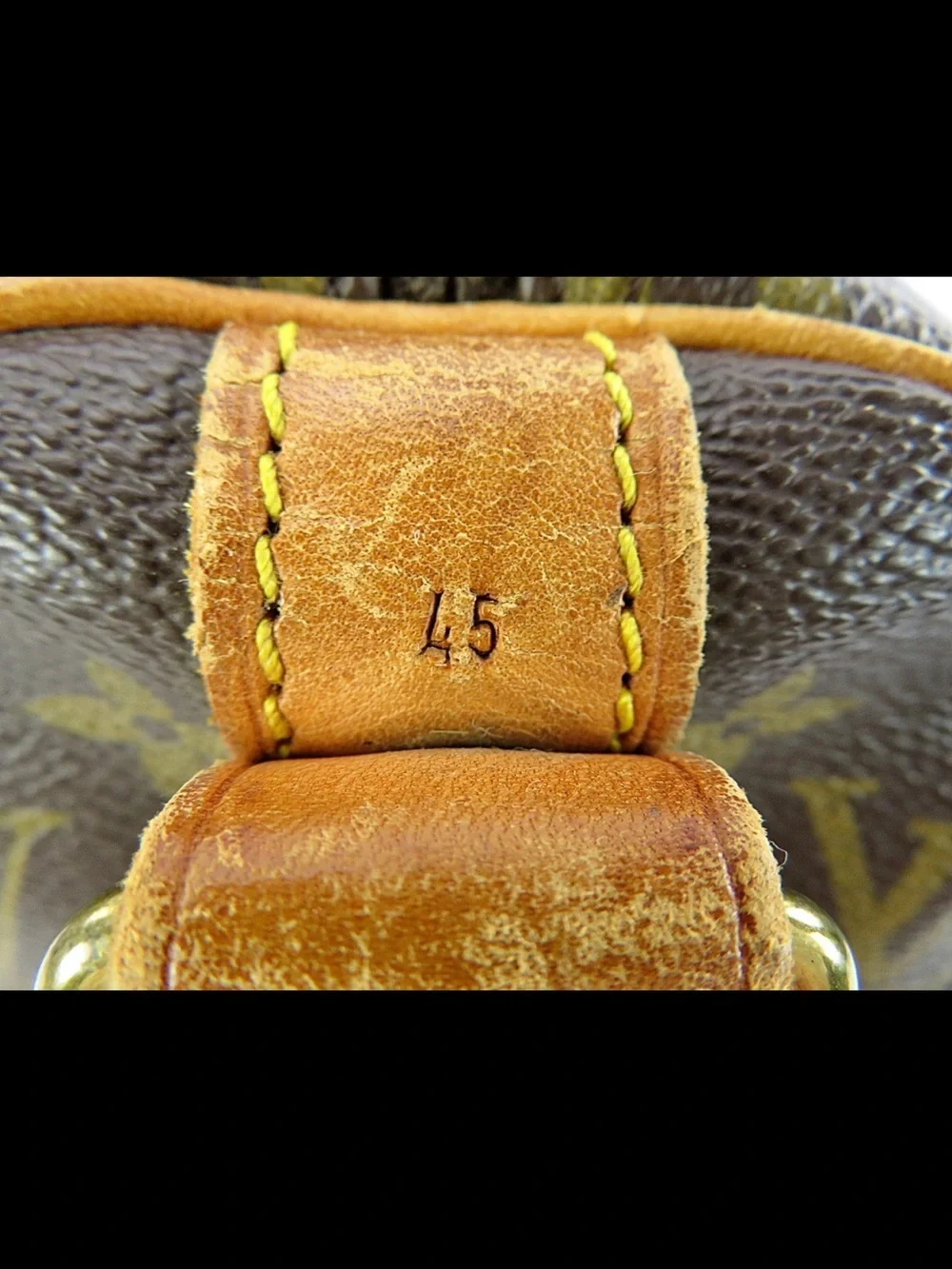 Louis Vuitton Brown Monogram Duffel with Tan Leather Strap